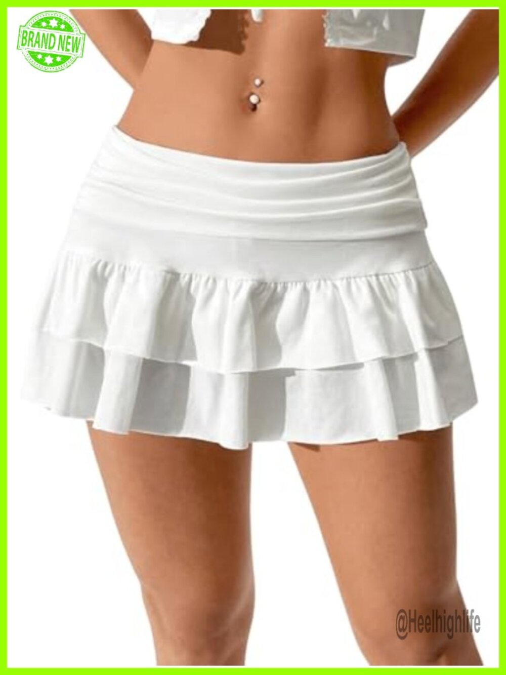 Ruffle Mini Skort Low Rise Layered Flowy Golf Skirt